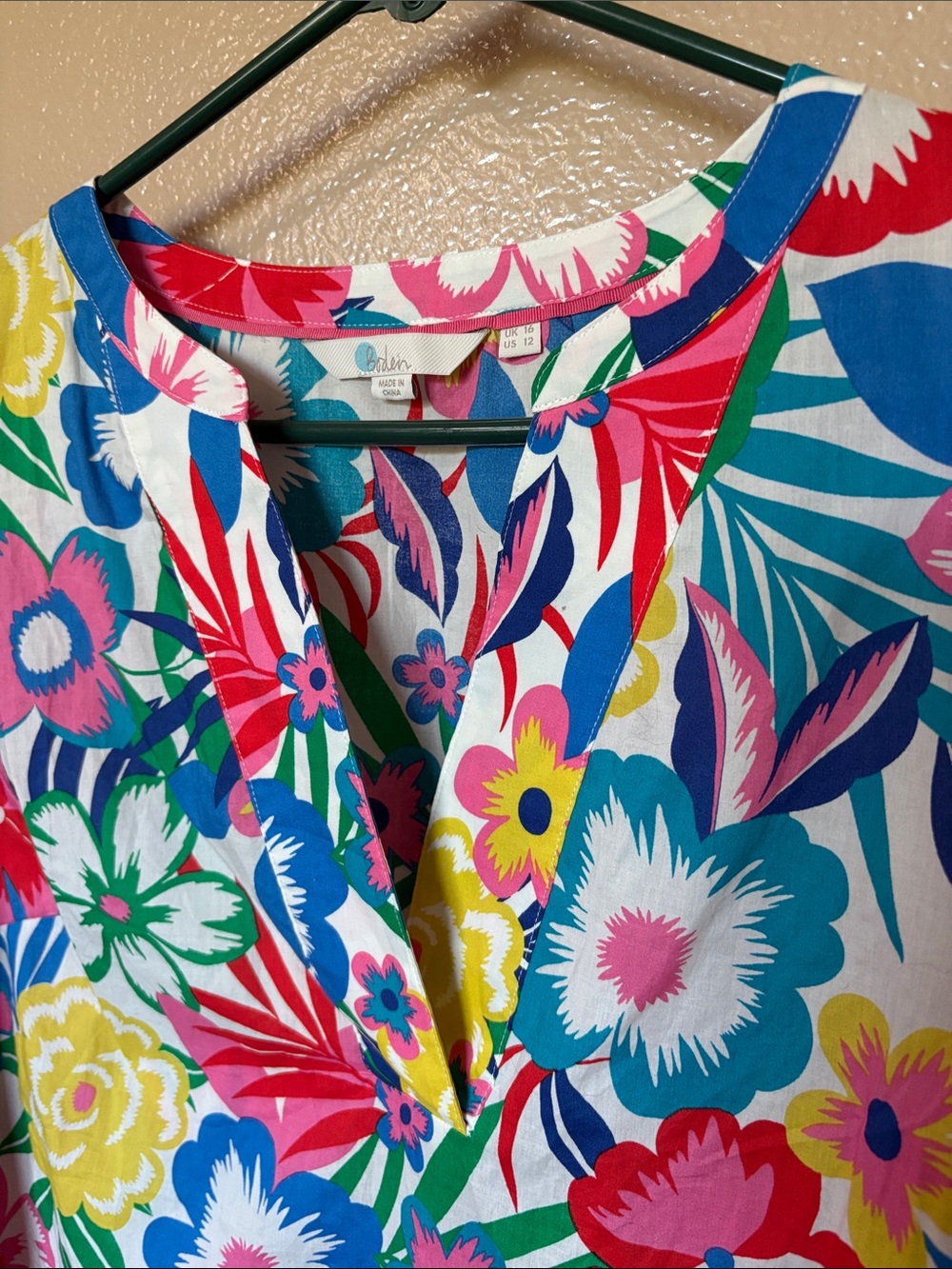 Boden Vibrant Blue, Red, Yellow & Pink Floral Tunic - Picture 2 of 6